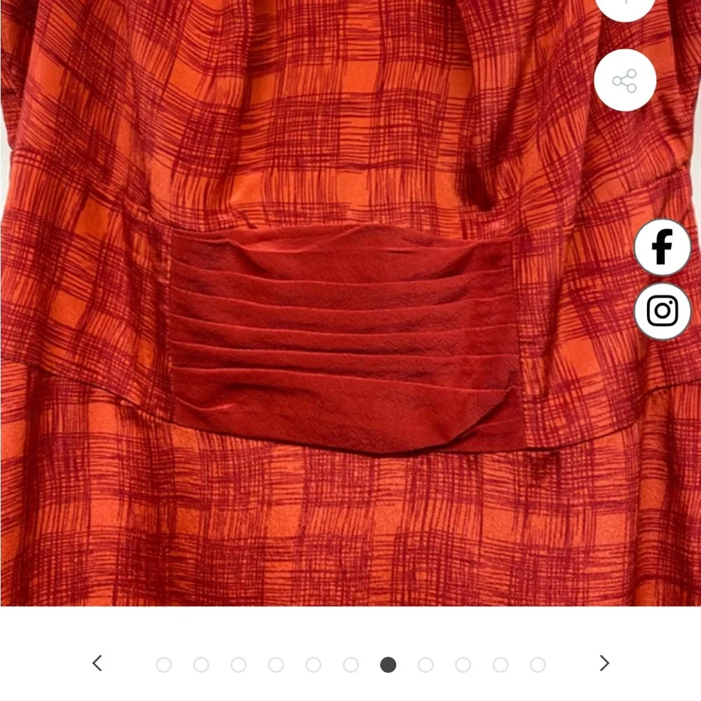 Anthropologie- Girls From Savoy Chic Silk Red Dress - Picture 6 of 10